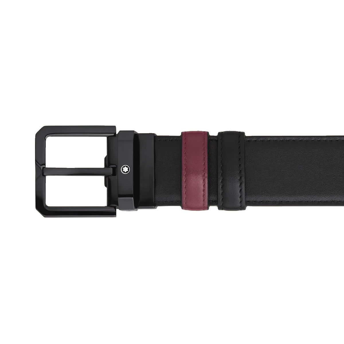 Montblanc reversible belt 35 mm black/cassis leather 199651
