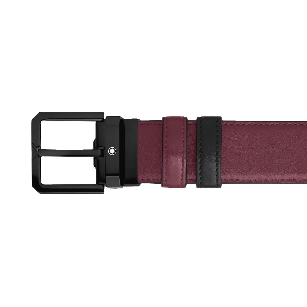 Montblanc reversible belt 35 mm black/cassis leather 199651