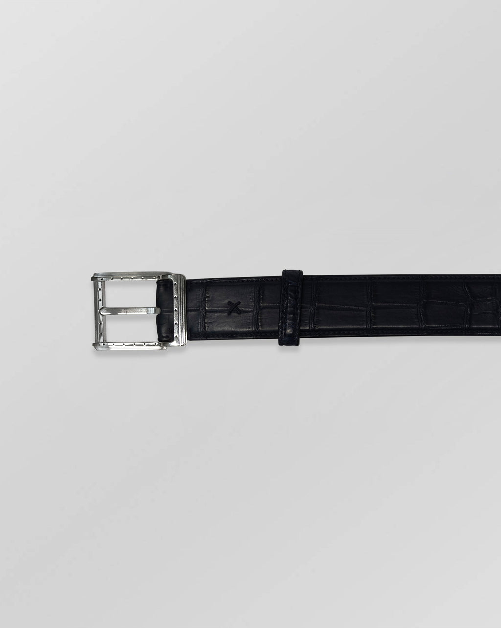 Stefano Ricci Crocodile Leather Belt with Silver Buckle