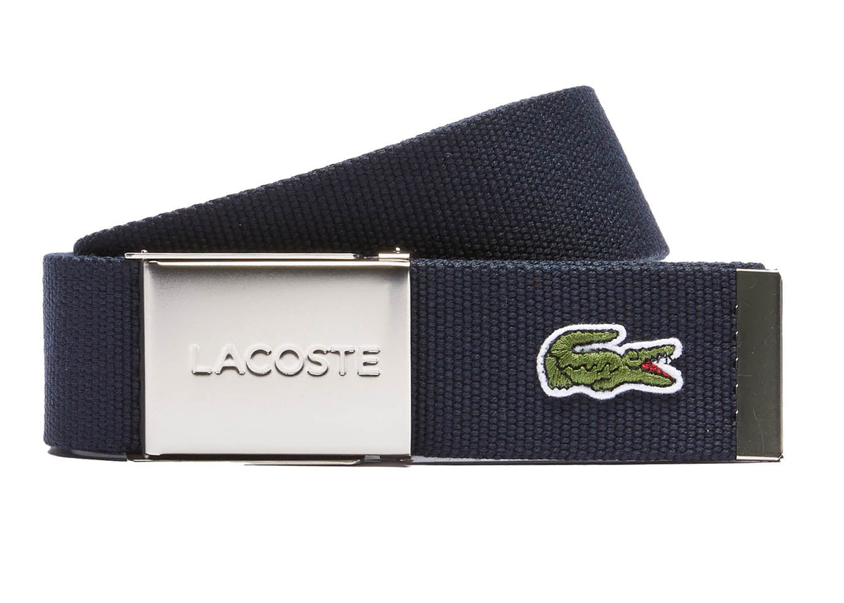 LACOSTE Herren Gürtel aus Stoff - schönes Etui, gravierter Schiebeschnallenverschluss
